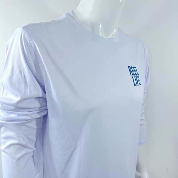 REEL LIFE EXTRA LARGE (XL)  WHITE COLOR RASH GUARD - Picture 2 of 14